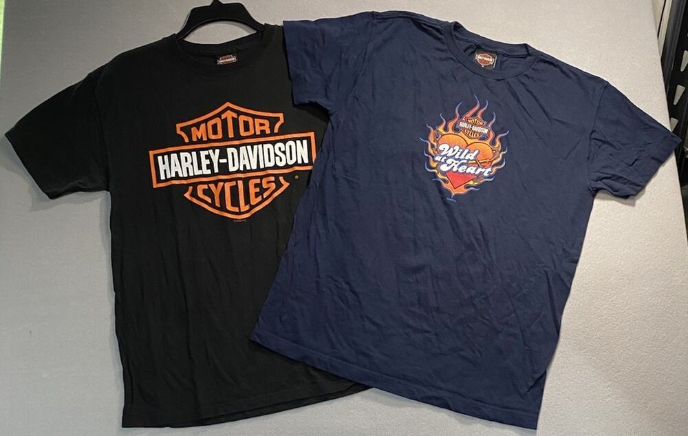 2 Harley T-Shirts Vintage 2005 Harley-Davidson Wild at Heart Daytona Beach M